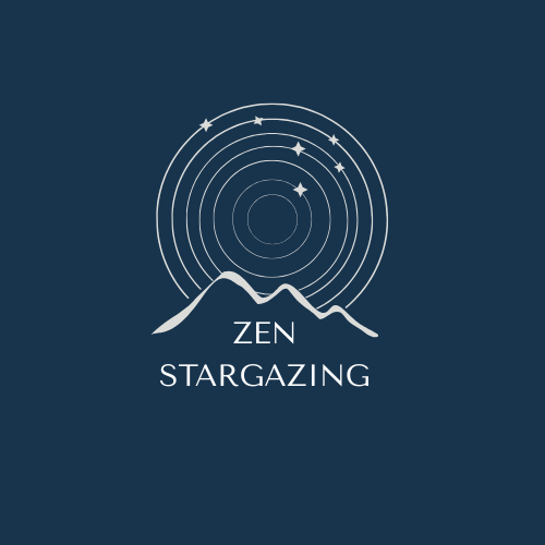 Zen logo featuring the Southern Cross and pointers with star trails and mountains, symbolizing harmony and guidance.